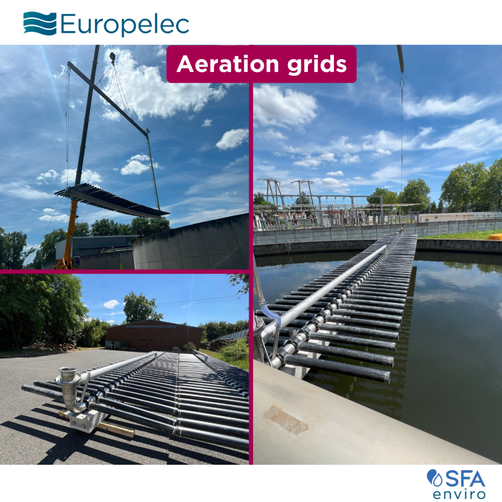 Europelec: renewal of 11 fine bubble aeration grids, each featuring 112 Aquatube 90 units for the Orléans wastewater treatment plant